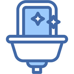 Obraz premium Vector Icon Sink, Washbasin, Mirror, Cleaning, Bathroom, Household