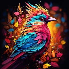Fototapeta premium Illustration of a colorful bird.