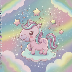 Naklejka premium cute and colorful notebook cover