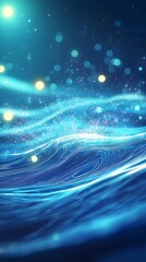 Abstract Blue Glowing Lines