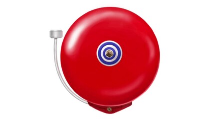 illustration of a classic red circular bell alarm isolated on white