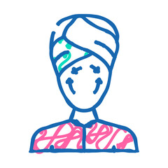 lifting facial skin doodle icon sketch vector. lifting facial skin sign. isolated symbol illustration