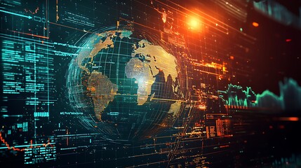 A globe spins amidst digital lines, visualizing the vast connections of a global network.