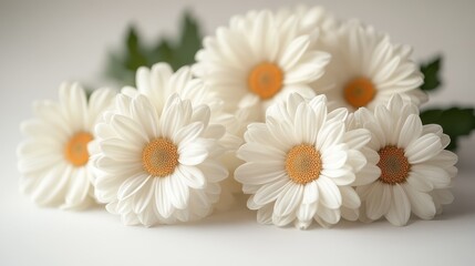 Obraz premium White Daisies on a White Background