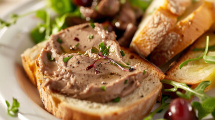 Classic P&acirc;t&eacute; de Foie Gras: Smooth foie gras with cognac or Armagnac, served on toasted brioche or baguette with sweet fruit compote.