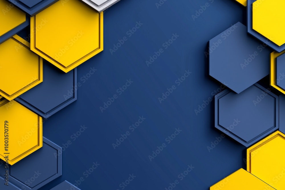 Poster the concept of design science technology medical elements hexagonal simple background abstract geome