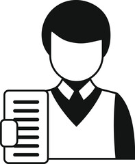 Businessman is holding a document, potentially for a business report or a contract