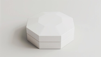 Fototapeta premium packaging box mockup, a hexagonal white box for mockup or branding