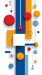 The design of colorful geometric structures on a white background makes a beautiful phone wallpaper