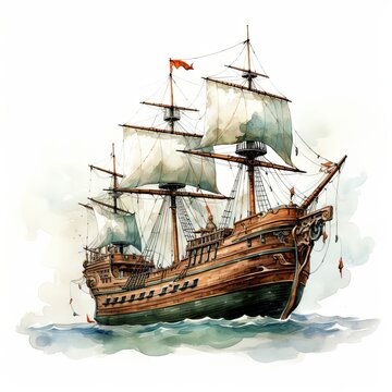 recommend clip art: Illustration of ship on white background.