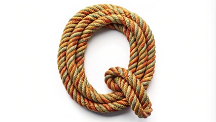 Obraz premium Outdoor Letter Q Crafted from Climbing Rope Perfect for Adventure and Nature-Themed Designs