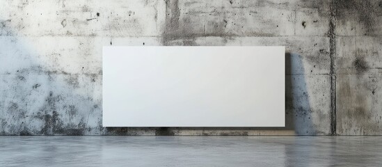 Blank white canvas on a concrete wall with copy space.