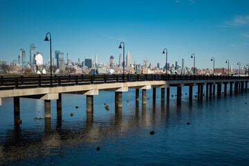 Fototapeta premium New York, United States. New York city skyline in Midtown Manhattan. USA, NYC, NY, Manhattan. American big city. Manhattan skyline. New York from New Jersey.