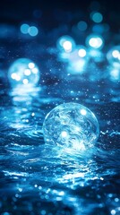 Blue Water Sphere Abstract