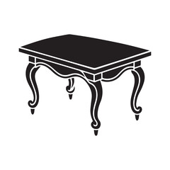 Table silhouette vector illustration isolated on white background.