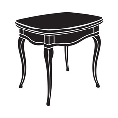 Table silhouette vector illustration isolated on white background.