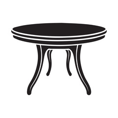 Table silhouette vector illustration isolated on white background.