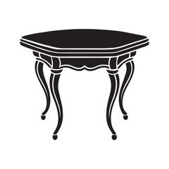 Table silhouette vector illustration isolated on white background.
