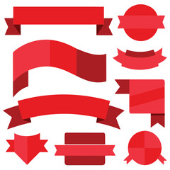 set of red ribbons