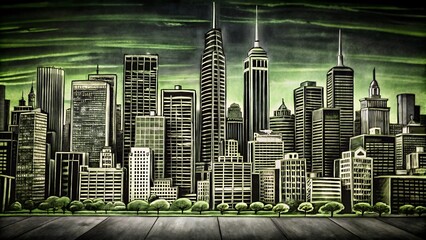City skyline drawing trend
