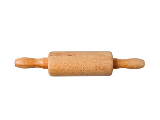 Wooden round small rolling pin for making food from dough.