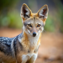 Fototapeta premium Black-backed jackal full body