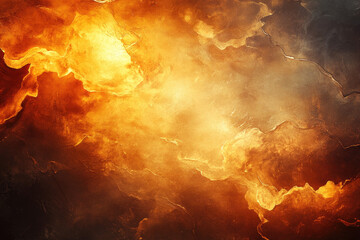 Abstract background of orange and brown, glowing cracks in the air with light effects. Created with Ai