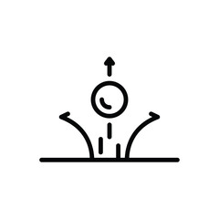 Black line icon for bounce