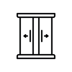 Black line icon for open