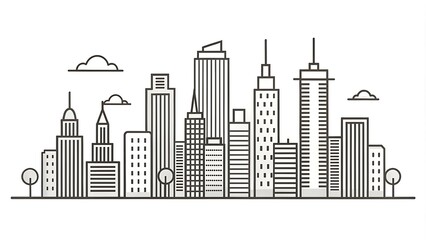 Obraz premium City skyline drawing trend