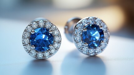 Sparkling Blue Sapphire Earrings