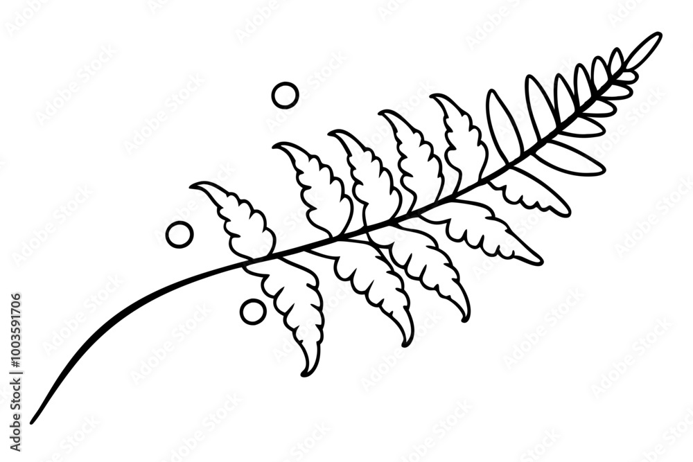 Wall mural branch with leaves