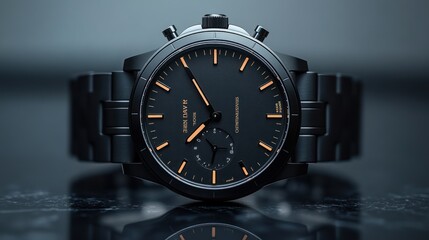 Black & Gold Watch with Black Dial