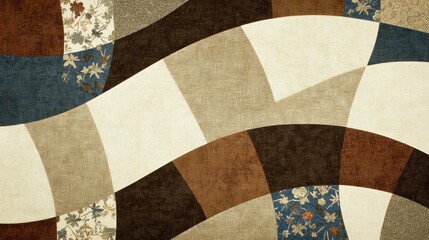 Fototapeta premium Whimsical Retro Patterns: A Nostalgic Floral and Abstract Fusion