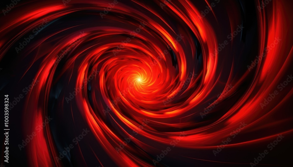 Poster red swirling moving tunnel on black background, seamless loop. animation. abstract colorful animatio