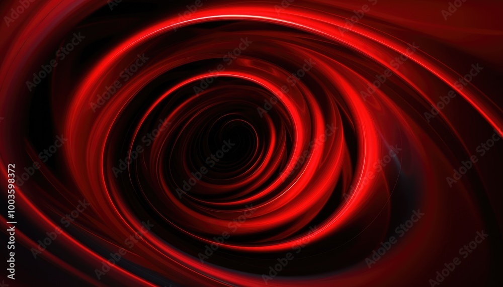 Poster red swirling moving tunnel on black background, seamless loop. animation. abstract colorful animatio