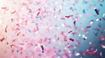 Vibrant confetti cannon explosion filling the air with colorful pieces for a festive celebration