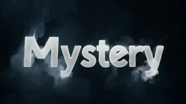 Mystery word video with zoom out camera movement and low key lighting