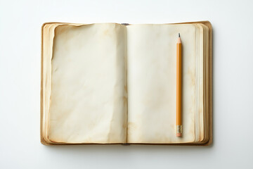 Artistic Journeys: An Open Sketchbook with a Graphite Pencil for Drawing