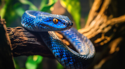 Blue viper snake