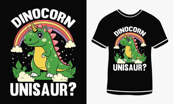 Dinocorn unisaur?- Dinosaur vector t-shirt 
graphic design, typography vectors illustration with 
Ratio vintage t shirt, Happy Dinosaur day, Best 
dinosaur T shirt design ready for print.