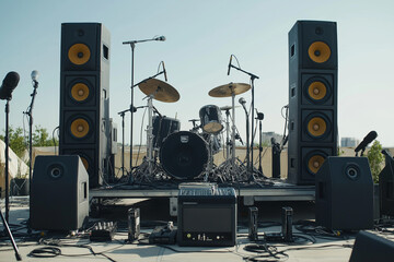 Unleashing Sound: A Professional Audio Setup with Large PA Speakers