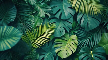 Lush Green Tropical Leaves for Natural Aesthetic