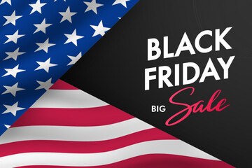 Black Friday Sale concept with USA flag elements