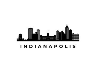 Obraz premium Vector Indianapolis skyline. Travel Indianapolis famous landmarks. Business and tourism concept for presentation, banner, web site.