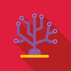 Electronic circuit board taking the shape of a coral reef growing on a motherboard, representing the concept of artificial intelligence © anatolir