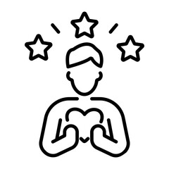 Self acceptance icon in linear style 