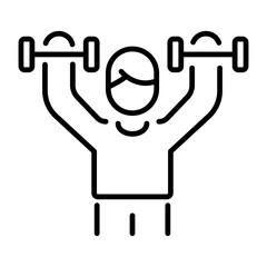 A man doing exercise, a line style icon 