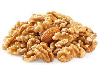 Walnut nut isolate on white background, isolated of walnut