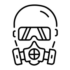 Gas mask icon in linear style 